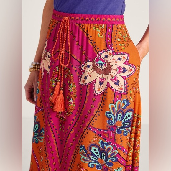 NWOT Soft Surroundings Marguerite Maxi Skirt In Bora Bora Scarf Print Medium - Picture 5 of 15